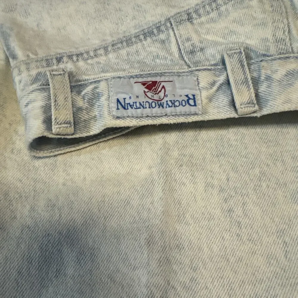 Vtg Rocky Mountain Bare Back Jeans Women Sz 29/9 Acid Wash‎ Cotton High Rise Mom